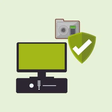 Data Security design. Protect icon. Data center illustration , vector Illustrazione stock