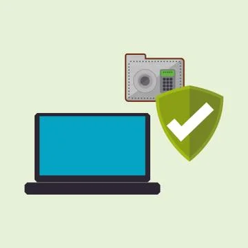 Data Security design. Protect icon. Data center illustration , vector Stock Illustration