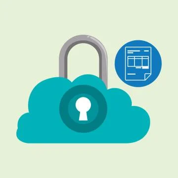 Data Security design. Protect icon. Data center illustration , vector Illustrazione stock