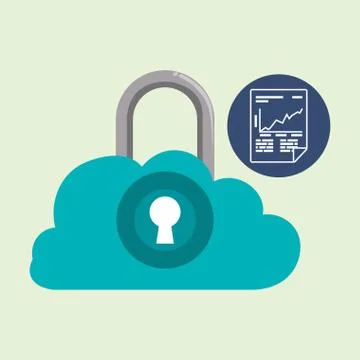 Data Security design. Protect icon. Data center illustration , vector Illustrazione stock