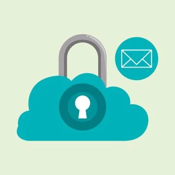 Data Security design. Protect icon. Data center illustration , vector Illustrazione stock