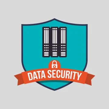 Data Security design. Protect icon. Data center illustration , vector Illustrazione stock