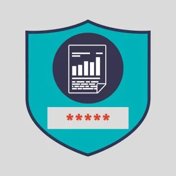 Data Security design. Protect icon. Data center illustration , vector Illustrazione stock