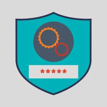 Data Security design. Protect icon. Data center illustration , vector Stock Illustration