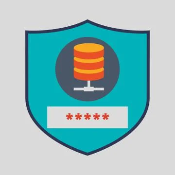 Data Security design. Protect icon. Data center illustration , vector Stock Illustration