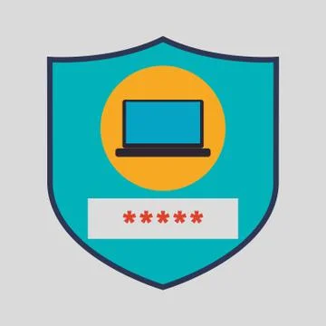 Data Security design. Protect icon. Data center illustration , vector Stock Illustration