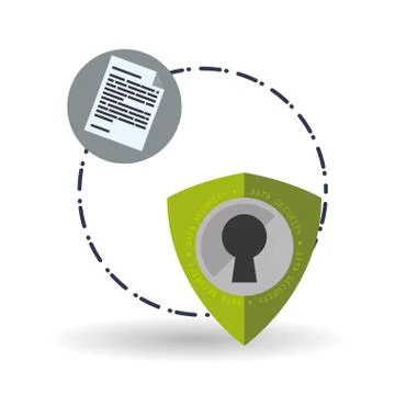 Data Security design. Protect icon. Data center illustration Illustrazione stock
