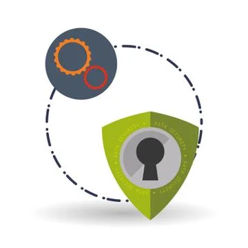 Data Security design. Protect icon. Data center illustration Stock Illustration