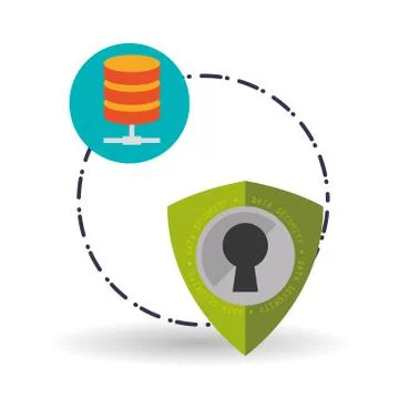 Data Security design. Protect icon. Data center illustration Illustrazione stock