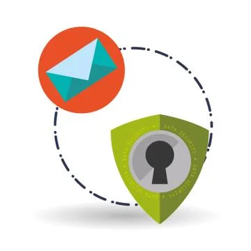 Data Security design. Protect icon. Data center illustration Illustrazione stock