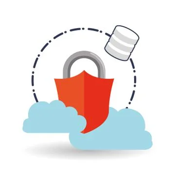 Data Security design. Protect icon. Data center illustration Stock Illustration