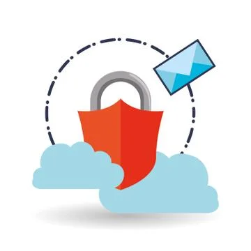 Data Security design. Protect icon. Data center illustration Stock Illustration