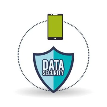 Data Security design. Protect icon. Data center illustration Stock Illustration