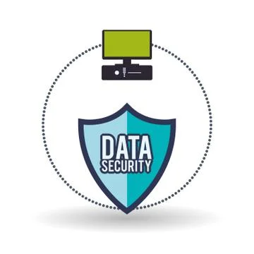 Data Security design. Protect icon. Data center illustration Stock Illustration