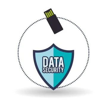 Data Security design. Protect icon. Data center illustration Illustrazione stock