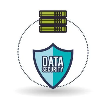Data Security design. Protect icon. Data center illustration Illustrazione stock