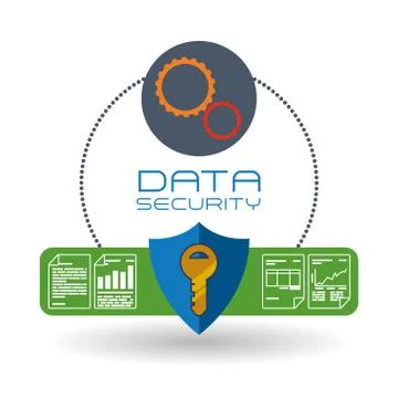 Data Security design. Protect icon. Data center illustration Stock Illustration