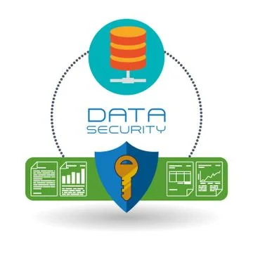 Data Security design. Protect icon. Data center illustration Stock Illustration