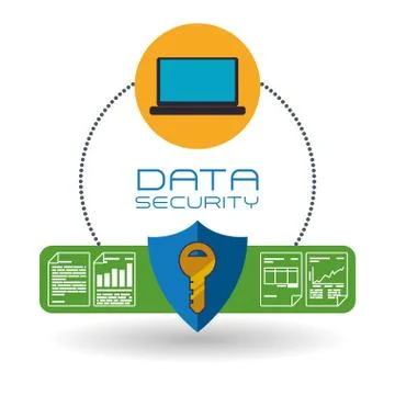 Data Security design. Protect icon. Data center illustration Stock Illustration