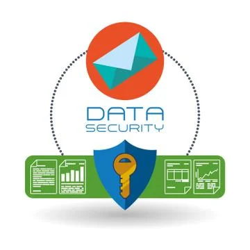 Data Security design. Protect icon. Data center illustration Stock Illustration