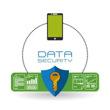Data Security design. Protect icon. Data center illustration Stock Illustration