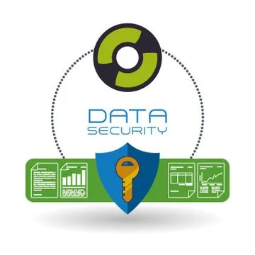 Data Security design. Protect icon. Data center illustration Stock Illustration