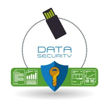 Data Security design. Protect icon. Data center illustration Stock Illustration