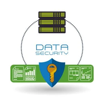 Data Security design. Protect icon. Data center illustration Stock Illustration