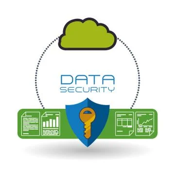 Data Security design. Protect icon. Data center illustration Stock Illustration