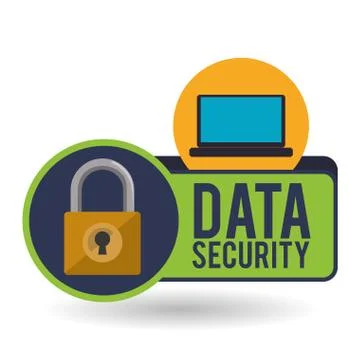 Data Security design. Protect icon. Data center illustration Illustrazione stock