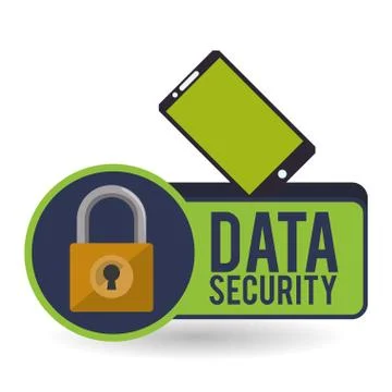 Data Security design. Protect icon. Data center illustration Illustrazione stock