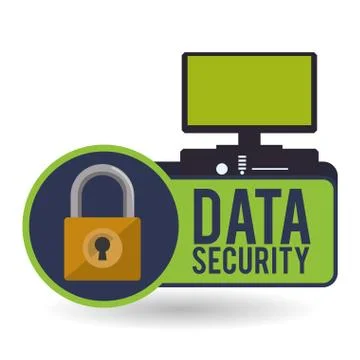 Data Security design. Protect icon. Data center illustration Illustrazione stock