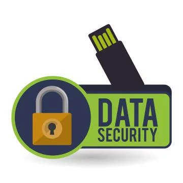 Data Security design. Protect icon. Data center illustration Stock Illustration