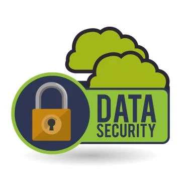 Data Security design. Protect icon. Data center illustration Illustrazione stock