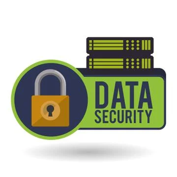 Data Security design. Protect icon. Data center illustration Illustrazione stock
