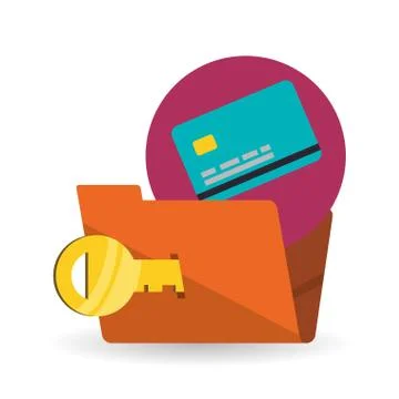 Data Security design. Protect icon. Data center illustration Illustrazione stock