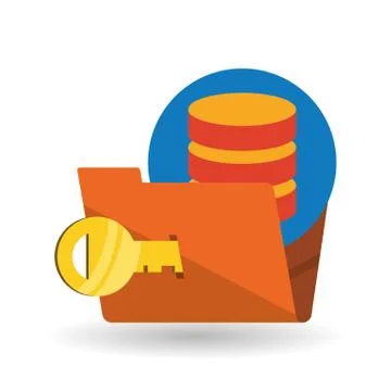 Data Security design. Protect icon. Data center illustration Stock Illustration