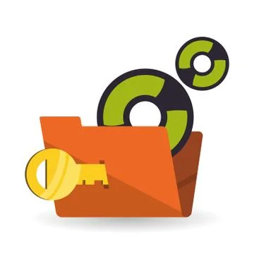Data Security design. Protect icon. Data center illustration Illustrazione stock