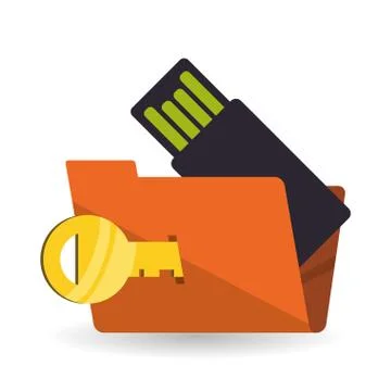 Data Security design. Protect icon. Data center illustration Illustrazione stock