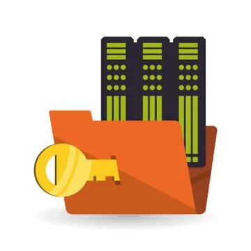 Data Security design. Protect icon. Data center illustration Stock Illustration