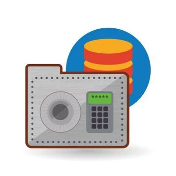 Data Security design. Protect icon. Data center illustration Stock Illustration