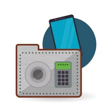 Data Security design. Protect icon. Data center illustration Illustrazione stock