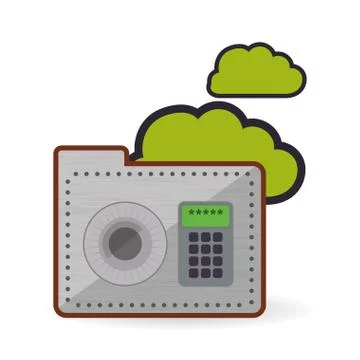 Data Security design. Protect icon. Data center illustration Stock Illustration