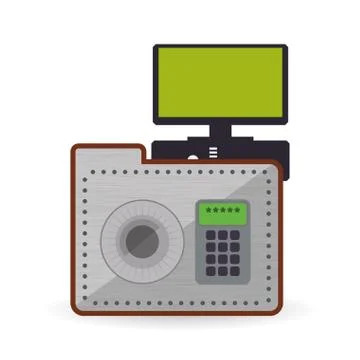 Data Security design. Protect icon. Data center illustration Stock Illustration