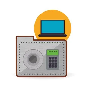 Data Security design. Protect icon. Data center illustration Stock Illustration