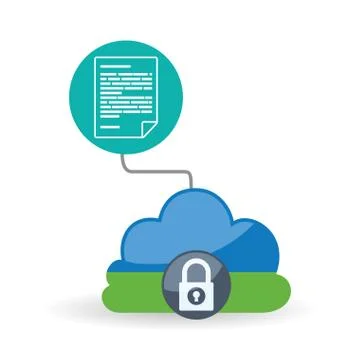 Data Security design. Protect icon. Data center illustration Illustrazione stock