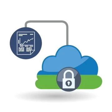 Data Security design. Protect icon. Data center illustration Stock Illustration