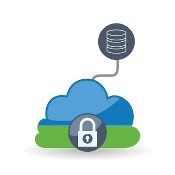 Data Security design. Protect icon. Data center illustration Stock Illustration