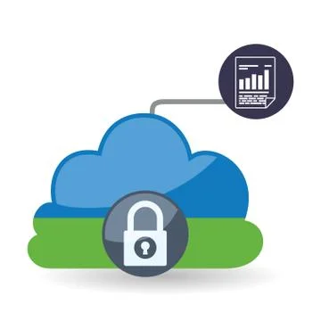 Data Security design. Protect icon. Data center illustration Illustrazione stock