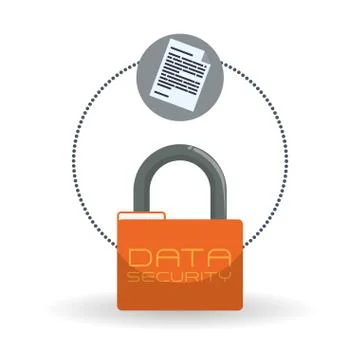 Data Security design. Protect icon. Data center illustration Illustrazione stock